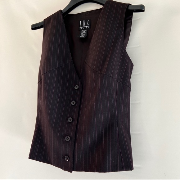 INC Concepts Brown Vest Brown Button Front - Picture 6 of 12